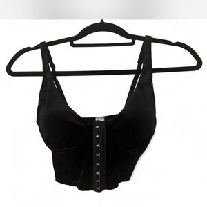 Forever 21 Black Hook-Front Crop Top